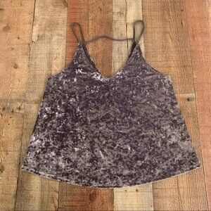 American Eagle Outfitters Womens Size Medium Grey Velvet Cami Top